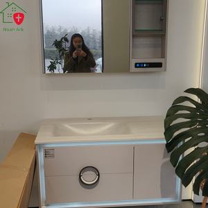 Mueble de Baño Moderno de Lujo, Resistente al Agua, con Encimera Transparente, Espejo con Iluminación LED, Combinado con Lavabo, para Montar en la Pared - Product Image 1