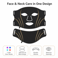 Masque facial LED 7 couleurs en silicone pliable pour le soin de la peau, portable pour usage domestique