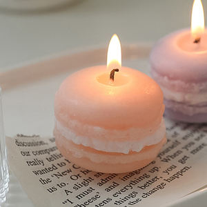 Commande en gros de mariage maison, décoration esthétique bougie en forme de macaron faite à la main bougies parfumées de marque privée <span class=keywords><strong>avec</strong></span> boîte cadeau/ - Product Image 6