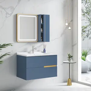 Produttore Building House Furniture Set di mobili per lavabo da bagno a parete in acciaio inossidabile cina Hardware Guangdong KMRY Blue
