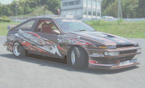 Jupe latérale pour TOYOTA AE86 Trueno MBT2 Style fibre de verre matériel non peint - Product Image 2