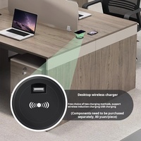 Juego de escritorio y silla de oficina financiera simple y moderna, diseño contemporáneo, computadora de estación de trabajo para personal de 4/6 personas