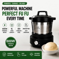 Machine à Fufu et à Igname Pilée 6L, 800W, pour Usage Domestique et Commercial, avec Fonction de Cuisson et de Mélange, Robot Culinaire pour Fufu