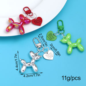 2025 diskon besar mode kartun 3D anak anjing perhiasan tas liontin warna pelangi balon anjing gantungan kunci lucu akrilik anjing liontin hadiah - Product Image 6