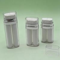 Flacon pompe airless à double compartiment pour emballage cosmétique, idéal pour deux formules de sérum ou crème, personnalisable avec logo, pour soins de la peau