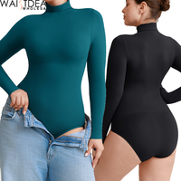 En gros Body basique sans couture pour femme, à manches longues, extensible et ajusté, avec fermeture à boutons-pression à l'entrejambe, pour usage quotidien, ultra doux