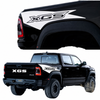 Kit de lettres autocollantes pour carrosserie de camion 4x4 XGS, noir, panneau latéral, hayon, alphabet, autocollant PET, imperméable, résistant aux UV, style dessin animé, personnalisé