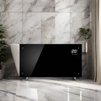 Radiateur électrique autonome intelligent avec panneau en verre et thermostat numérique, OEM ODM, pour la maison, l'hôtel, le bureau, vente en gros