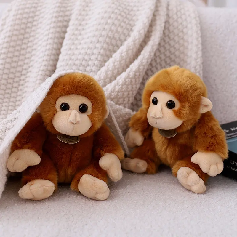 Jouets en peluche réalistes de singe en peluche d'animal mignon doux de zoo pour des enfants