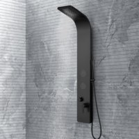 Panneau de douche moderne en alliage d'aluminium pour salle de bain Bain multifonction Noir Qualité Jets Ensemble de douche Colonne Tour Système ES018