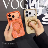 Coque de téléphone de luxe scintillante électroplaquée TPU+PC avec protection d'écran en diamant inclus pour IPHONE17 PROMAX