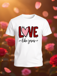 T-shirt da donna a maniche corte per San Valentino, stampa cuore e lettere, girocollo, casual, traspirante, leggera, 100% cotone, primavera - Product Image 2