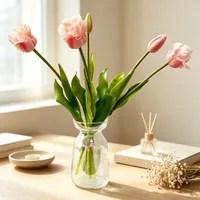 5 Tangkai Bunga Tulip Buatan dari Lateks, Dekorasi Rumah Mewah, Tulip Sentuhan Asli, Buket Pengantin, Dekorasi Pernikahan, Hiasan Meja Pesta