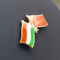 Épinglette personnalisée en époxy avec dôme en émail souple, drapeau de la France et d'Australie, 25 mm |   Badge brillant |   OEM