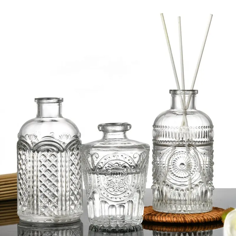 Florero de vidrio transparente para decoración del hogar, jarrón moderno de aromaterapia de diferentes formas