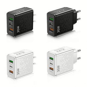3 Usb Port Wall Charger <b>Adapter</b> 30W USB Type C Fast Charging <b>EU</b> US <b>Plug</b> - Product Image 6