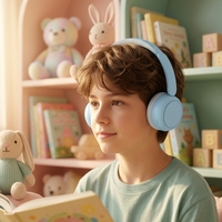 Casque sans fil Bluetooth pour enfants avec réduction active du bruit, idéal pour l'écoute de musique sur iPad et les voyages