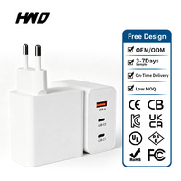 Harga Kompetitif 65W PD QC PPS Tipe-A Tipe-C 3 Port Pengisian Cepat Teknologi GaN Colokan EU Pengisi Daya Ponsel untuk Rumah Kantor