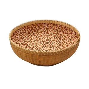 Cestas de Almacenamiento de Bambú Tejido Natural Ecológicas, Cesta Redonda Decorativa de Ratán para Frutas, para Decoración del Hogar y la Sala de Estar - Product Image 1