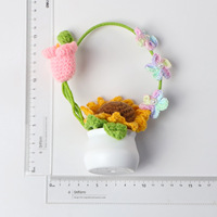 Offre Spéciale Coloré Crochet Tournesol Lily Valley Bouffée Flux Panier Plante En Gros Artificielle Tricoté Fleur Graduation Halloween
