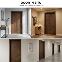 Porte intérieure moderne en WPC imitation bois, écologique, insonorisée, panneau imperméable, taille personnalisée, porte en PVC, pour résidence et hôtel