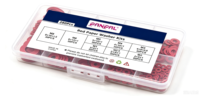 Kit assorti de rondelles isolantes plates en fibre de papier acier rouge, 8 tailles (M2, M2.5, M3, M4, M5, M6, M8), avec boîte (280 pièces)