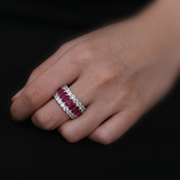 Bague Muzheng en argent sterling avec zircone imitation diamant synthétique, style antique, micro-sertie, élégante, pour les fêtes