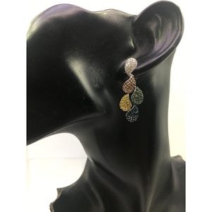 Jewelspaark Multicolor Diamond Tear <b>Drop</b> <b>Earrings</b> for Ladies Womens 925 Sterling <b>Silver</b> Prong Set Party Jewelry Wholesale - Product Image 4