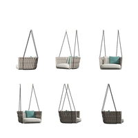 Meubles de jardin d'extérieur de style moderne balançoire de balcon en rotin avec corde pour balançoires de patio salon hôtel villa cour