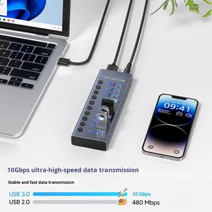 Chất lượng cao 10 trong 1 USB Hub Docking Station chuyển đổi độc lập USB HUB 3.0 với PD QC đa giao diện cho máy tính xách tay - Product Image 6