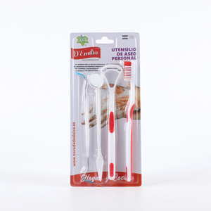 4PCS/kit Kit de higiene dental Raspador de dientes <span class=keywords><strong>Boca</strong></span> Espejo Juego de herramientas Kit de cuidado bucal - Product Image 2