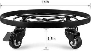 Roues Heavy Duty Fer Sur Roues <span class=keywords><strong>Support</strong></span> <span class=keywords><strong>De</strong></span> Plante Frein Rond <span class=keywords><strong>Pot</strong></span> Mover Rollers Plant Dolly Holder Intérieur Extérieur Planteur - Product Image 2