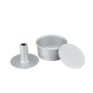 Bandeja de pastel redonda de boda de 4/6/8 pulgadas, inserto de tubo extraíble, bandeja de tubo de pastel <span class=keywords><strong>Chimmy</strong></span>, bandeja de pastel de gasa de aluminio anodizado antiadherente - Product Image 2