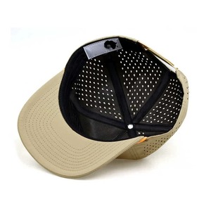Wholesale 5 Panel Baseball <b>Hat</b> <b>Waterproof</b> Sport Cap <b>Hats</b> With Custom Logo Laser Cutting Hole Drilled Perforated Golf <b>Hat</b> Rope - Product Image 5