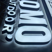 Lettres LED lumineuses miniatures à bords biseautés en acrylique, double face, pour signalisation extérieure, montage mural, étanches IP65, pour voiture