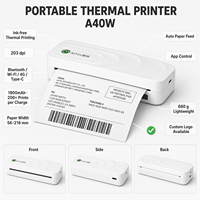 Mini Impresora Térmica Portátil sin Tinta, Impresora de Documentos de Bolsillo con Bluetooth y USB Tipo-C para Estudiantes en Movimiento