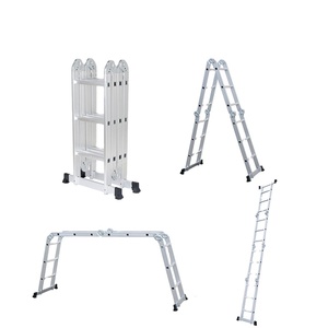 Échelle pliable polyvalente en aluminium avec barre de stabilisation Échelle télescopique pour toit - Product Image 1