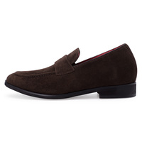 Mocassins pour hommes en daim, rehaussants de 6 cm (2,36 pouces), pour mariage, vente en gros usine