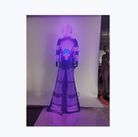 Светодиодный костюм робота на ходулях с крыльями, RGB программируемый светящийся сценический костюм для ночных клубов, диджеев, карнавалов, выступлений в стиле фламенко