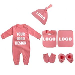 Ensembles de vêtements pour bébés unisexes personnalisés, 100% coton respirant, respectueux de l'environnement, combinaisons à manches longues, barboteuses, ensemble cadeau pour nouveau-né, personnalisé - Product Image 1