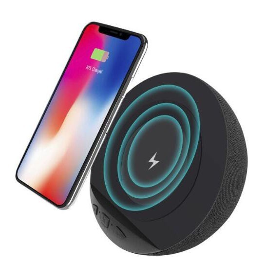 Fabric bluetooth Speaker with Wireless Charger Karaoke Speaker bluetooth Stereo Wireless Speaker