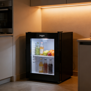 Réfrigérateur d'hôtel 30L, mini-réfrigérateur commercial, système de refroidissement silencieux, porte en verre, réfrigérateur à boissons, appareil pour bureau et hôtel - Product Image 4