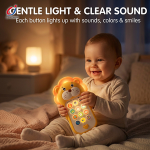 Jouet d'apprentissage créatif Chengji pour enfants, téléphone portable en plastique avec lumière <span class=keywords><strong>et</strong></span> musique en forme de lion pour la maternelle <span class=keywords><strong>et</strong></span> l'éducation précoce - Product Image 3