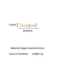 Conectores de Joyería al por Mayor para DIY, Colgante de Letra con Doble Círculo de Circonita, Dije de Letra Inglesa de 14k para Collar y Pulsera