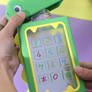 Cartoon Dinosaur Plastic Water Cup With Strap For Kids Gift 480ml - Product Image 4