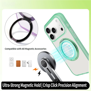 Étui en acrylique transparent anti-jaunissement pour <span class=keywords><strong>iPhone</strong></span> 16 15, <span class=keywords><strong>coque</strong></span> rigide au toucher doux avec protection 360° °   Support magnétique rotatif, <span class=keywords><strong>coque</strong></span> de style Ins - Product Image 3