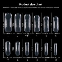 SunelPort Puntas de Uñas Cuadradas de Cristal Ultrafinas y Extralargas D05, 120 Piezas, Curvadas, con Bordes Elevados, Sin Residuos, Sin Papel Protector, de Presión
