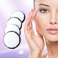 Éponge démaquillante ronde en microfibre de coton sans odeur, réutilisable, pour le soin de la peau, marque privée