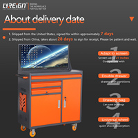 LYREIGN Bureau d'ordinateur industriel robuste pour atelier et garage CNC, armoire d'ordinateur en fer CNC