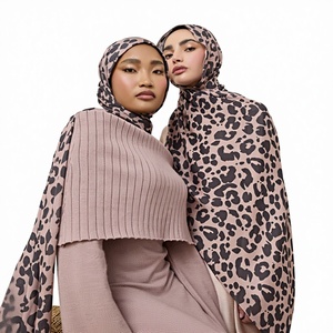Pañuelo de algodón musulmán transpirable de lujo con estampado de dunas para mujer, hiyab. - Product Image 1